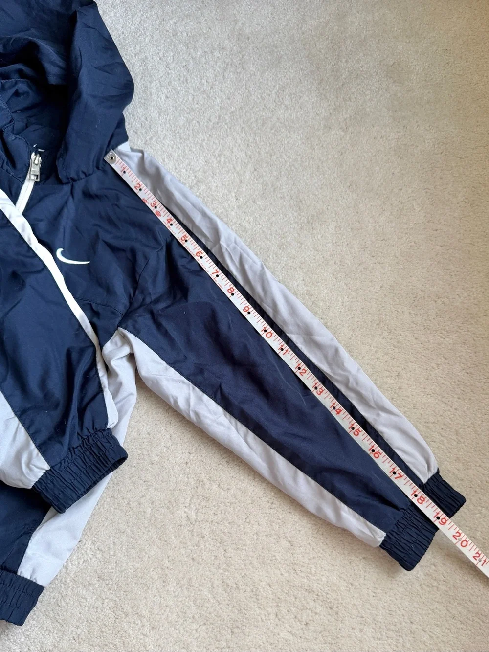 Nike Kids 2-piece Track Suit Navy White Windbreaker Set Jacket & Pants Size 6